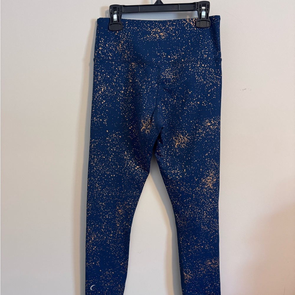 ZYIA Women’s Blue and Gold Reflective Leggings